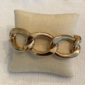 Chunky Gold Vintage Chain Link Bracelet Designer Look Alike Lobster Claw Clasp